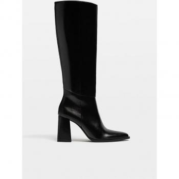 Stradivarius Heeled Boots Black