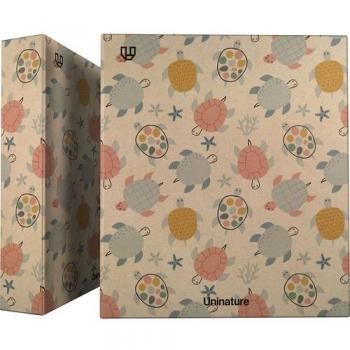 Carpeta anillas A4 forrada 4 anillas 40mm UniNature Tortugas 18x23,4x2,9cm