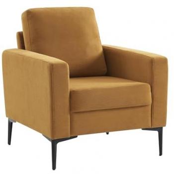 Sillón de Pana Ocre con Patas de Metal Bjorn 78x77x70 cm