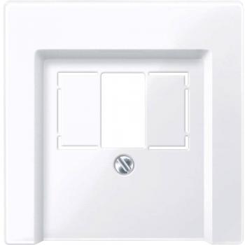 Placa Central Merten 296025 para TAE/Audio/USB, Blanco Activo Brillante, Sistema M