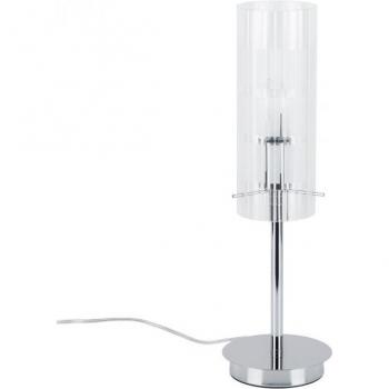 Lámpara de escritorio moderna Max Chrome, Lámpara de mesa moderna Cromo 1 luz con pantalla transparente, E27