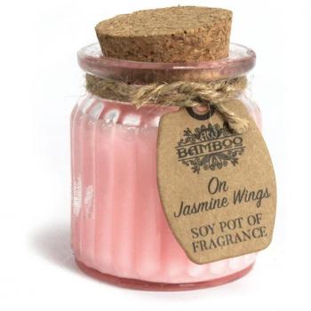 Vela Aromática de Cera de Soja con Aceites Esenciales - Jazmín, Larga Duración de Quemado