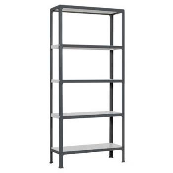 Estantería Metálica Almacenaje SimonHome Click Mini 5/300 Antracita/Blanco, Sin tornillos, 5 Baldas de Madera, Alta Capacidad Carga 150 kg, Dimensiones: