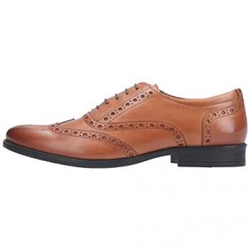 Hush Puppies Men's Oaken Dark Brown Leather Brogue Oxford Shoes - Size UK 6