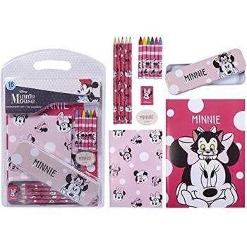 CERDÁ LIFE'S LITTLE MOMENTS Set Escolar Completo con Estuche Metálico y Material Escolar de Minnie - Licencia Oficial Disney