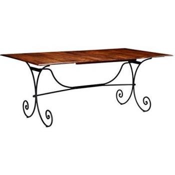 vidaXL Madera Maciza Mesa de Salón Comedor con Acabado Sheesham Mueble Hogar