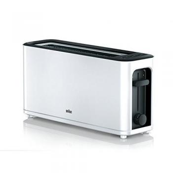 Braun Hogar Tostador PurEase HT3100WH - Tostadora de Pan, 1000 w, 1 Ranura, 7 Niveles de Potencia, Recogecable, Color Blanco