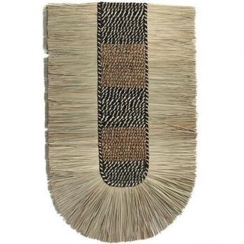 Decoración de Pared Romimex Fibra Vegetal 40 x 8 x 50 cm Negro Natural