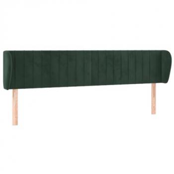 Cabecero de terciopelo verde oscuro 183x23x78/88 cm