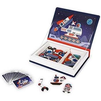 Janod - Magneti'Book Cosmos - Juego Educativo Magnético de 70 Piezas - Desarrolla la Motricidad Fina y la Imaginación - A partir de 3 Años, J02589