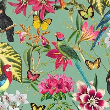 Envy Paradiso Floral Wallpaper - Green, Matte, 10m x 52cm Roll