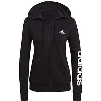 Sudadera con capucha adidas Essentials Logo para mujer, color negro, talla S
