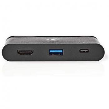Hub USB-C Nedis | Adaptador USB 3.1 con puertos USB Type-A y HDMI | Docking Station Negra