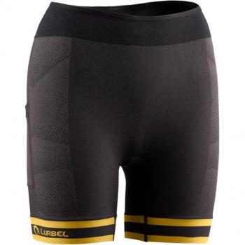 Malla de trail running para mujer Lurbel Spirit Shorts W - Talla M, color negro y amarillo