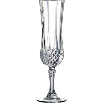 Cristal d'Arques Paris – Colección Longchamp – 6 copas de champán de 14 cl en Kwarx – Brillante, transparente y alta resistencia – Molduras cónicas – fabricadas en Francia