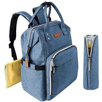 Multifunción pañal bolsa de pañales cambiador de viaje, gran capacidad mochila bolsa reutilizable, ligero elegante Durable Mochila con bolsillo botella aislante para mamá y papá