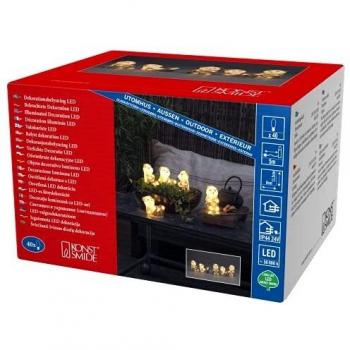Figura luminosa LED Oso Panda, set de 5 en cadena con 40 diodos cálidos para decoración exterior