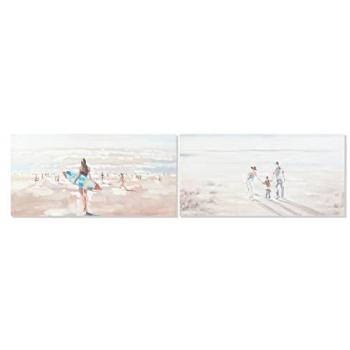 Cuadro DKD Home Decor Playa 120 x 3,7 x 60 cm (2 Unidades)