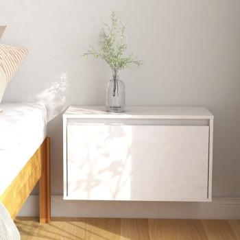 Mueble Colgante Blanco de Madera Maciza de Pino 60x30x35 cm