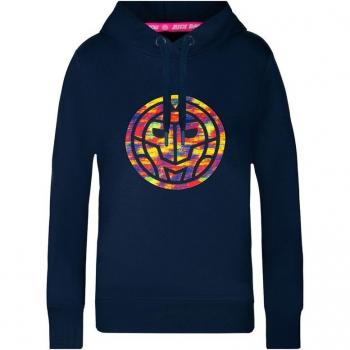 BIDI BADU Hidaya Lifestyle Hoody Sudadera Con Capucha Mujeres - Azul Oscuro, Multicolor, Estampado Mixto