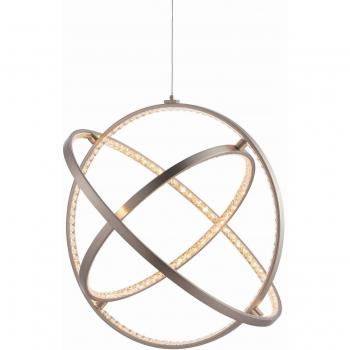 Colgante LED Eternidad de Placa de Níquel Mate y Cristal (K5) con Detalle Regulable IP20