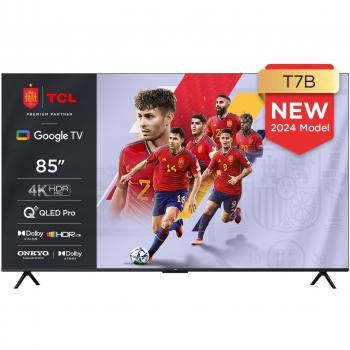 TCL 85T7B Televisor QLED Pro de 85, 4K Ultra HD, HDR Pro, Smart TV Powered by Google TV (Dolby Vision y Atmos, Motion Clarity, Control por Voz Manos Libres,