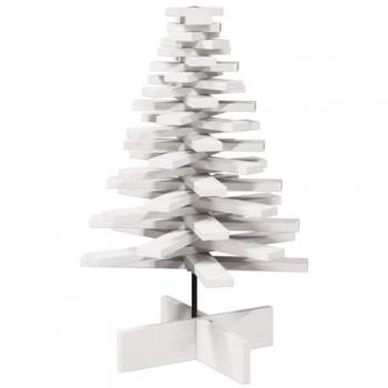 Árbol de Navidad de adorno madera maciza pino blanco 80 cm