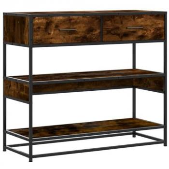 Mesa Consola de Madera de Ingeniería Roble Ahumado 90x35x80 cm