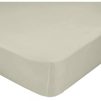 Sábana Bajera Ajustable Beige 140 x 200 cm para Cama de 135/140, 100% Algodón, Calidad 150