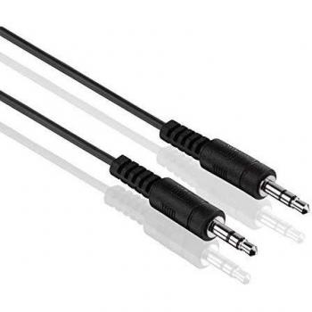 HDSupply AC010-015 Cable de conexión de audio estéreo de 3,5 mm macho a 3,5 mm macho, diseño delgado, 1,50 m, negro