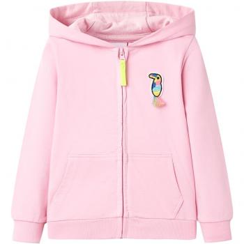 Sudadera infantil con capucha y cremallera rosa 128 Día y Noche