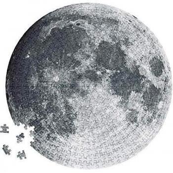 Designer Souvenirs - Puzzle Circular de la Luna para Adultos | 500 Piezas | con Forma Redonda y 48 cm de diámetro | Incluye Sticker de 48x48 cm para enmarcarlo