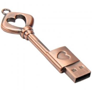 Oyedens Usb Llave Mini Pendrive Usb Minions Pen Drive USB Metal Puro Llave USB 2.0 Cobre CorazóN USB Flash Drive Key Genuino