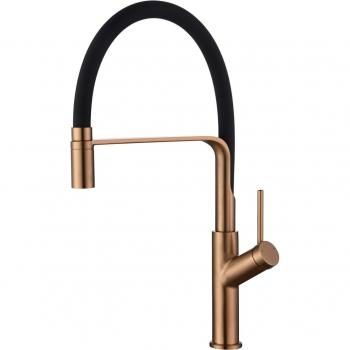 Grifo de cocina monomando con caño extraíble Sena en oro rosa cepillado IMEX GCE022/ORC