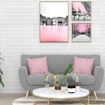 Papel pintado 3D autoadhesivo de ladrillo blanco - 20 piezas