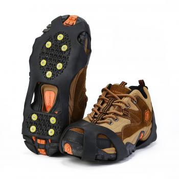 Crampons surchaussures antidérapants anti-verglas Topnaca pour la neige et la glace - En caoutchouc - Pour les randonnées courtes et longues, la chasse et la marche, X - Large, X - Large