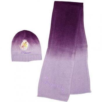 Disney - Conjunto de gorro y bufanda para niña, talla 52 cm - talla inglesa, color lila