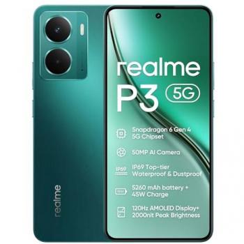 Smartphone Realme P3 5G Dual SIM 8GB RAM 256GB Verde (Starlight Green) Snapdragon 6 Gen 4, Pantalla AMOLED de 6.67, Batería de 5260mAh