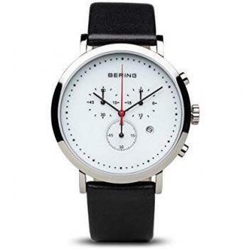 BERING Men's Analogue Quartz Watch with Leather Strap 10540-404