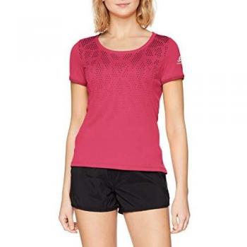 Odlo Top Crew Neck S/S Kumano F-Dry - Camiseta para Mujer, Primavera/Verano, BL Top Kuano F-Dry Print - Cuello Redondo, Mujer, Color Beetroot Purple - Placed Print Ss18, tamaño Small