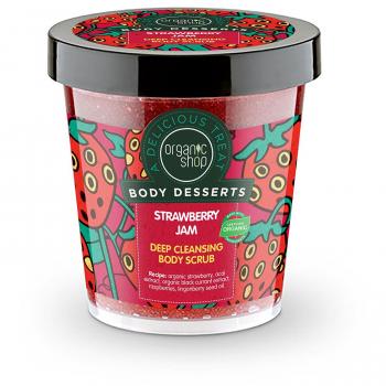 Organic Shop Body Desserts Strawberry Jam Deep Cleansing Body Scrub, 450 ml