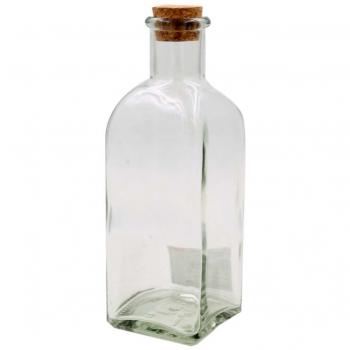 Botella de Cristal con Tapón de Corcho - Frasca Natural Reutilizable para Agua y Otros Líquidos, Ideal para Hostelería y Celebraciones