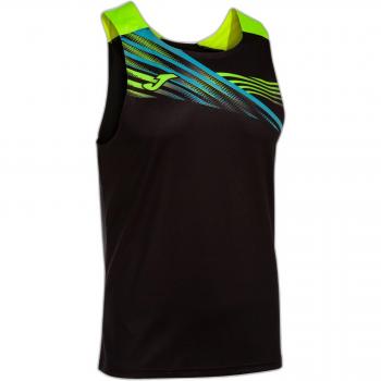 Joma Elite X Men's Sleeveless Running Tank Top Black Fluorescent Yellow