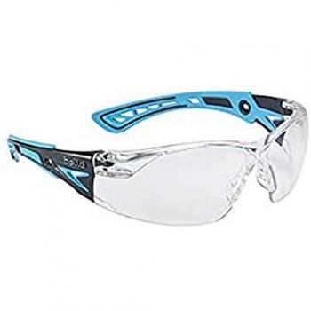 RUSH+ - Patillas bi-material azul/negro– PC incoloro - anti-rayaduras y anti-vaho PLATINUM