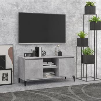 Mueble para TV con patas de metal gris hormigón 103,5x35x50 cm