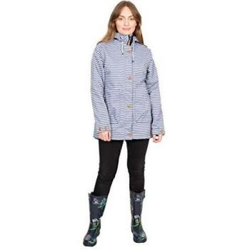 Trespass Chaqueta impermeable para mujer con capucha oculta, Mujer, FAJKRATR0021_NSEXXL, Rayas marinas., XXL