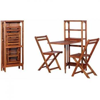 vidaXL 3 Piece Folding Bistro Set Solid Acacia Wood