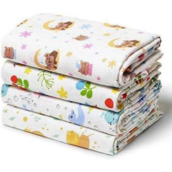 Niimo Muselina Bebe Algodon 120x120 cm 4 Piezas en 100% Algodón Suave Manta Abrigo Multifuncional Cuadrados para Niños Nacido Toalla de Bebé