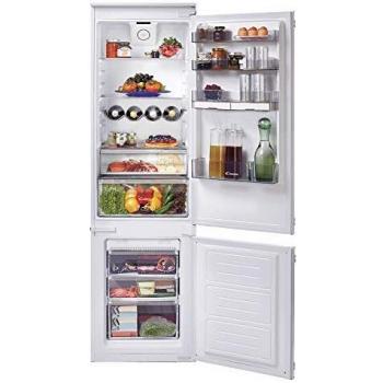 Candy BCBF 182 N, Frigorífico Combi Integrable, 54CM, 262L, No Frost Bio, Cajón Verdulero y Frescos, Botellero, Control Interno, LED, Puertas Reversibles, Alarma Puerta, 41DB, Clase F, Blanco