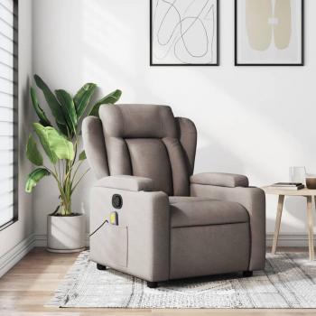 Sillón de masaje reclinable de tela gris taupé Vidaxl con función de masaje, diseño ergonómico, tapizado en tela suave, estructura robusta y reclinación ajustable